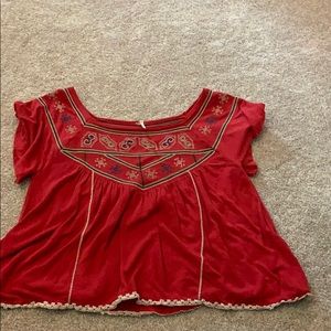 red free people top